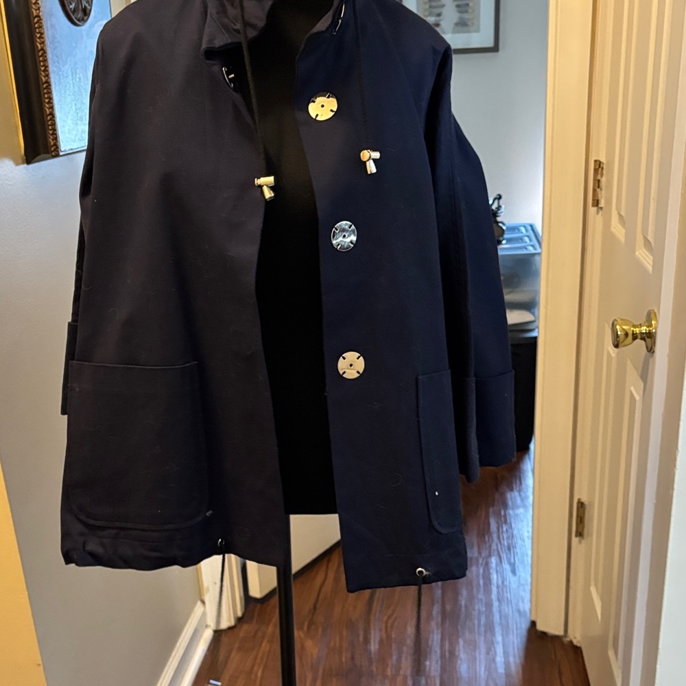 MarlaWynne Midnight Blue jacket with Metallic Buttons